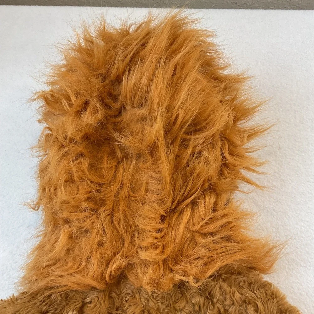 Target Toddler Lion Costume Jumpsuit Brown Faux Fur Hooded 2T-3T Halloween